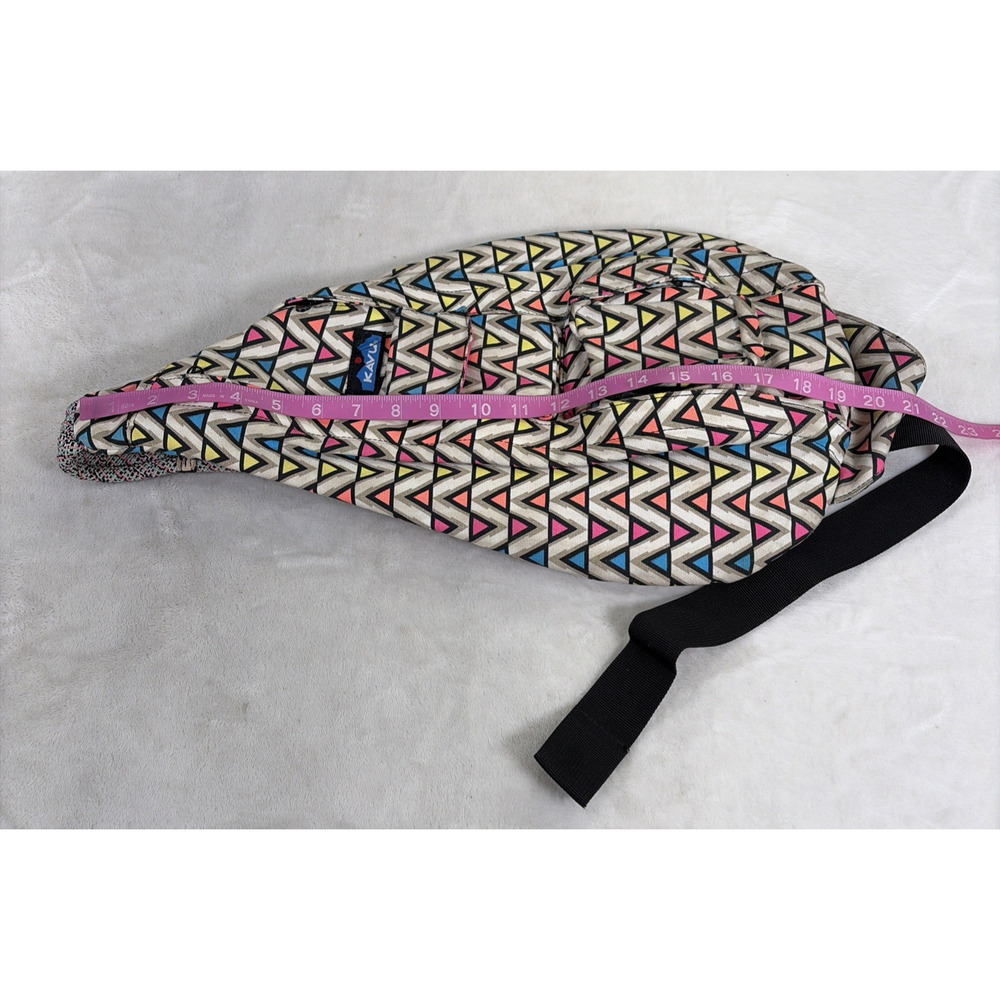 KAVU Rope Sling Bag Backpack Multicolor Geometric Triangle Outdoor Hiking Travel - Picture 11 of 12